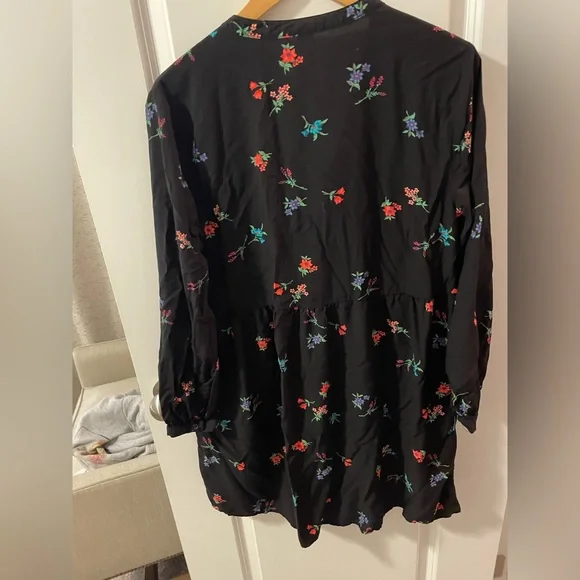 Old Navy Flower long sleeve shirt Dress or Tunic boho mini floral knit - Picture 5 of 5